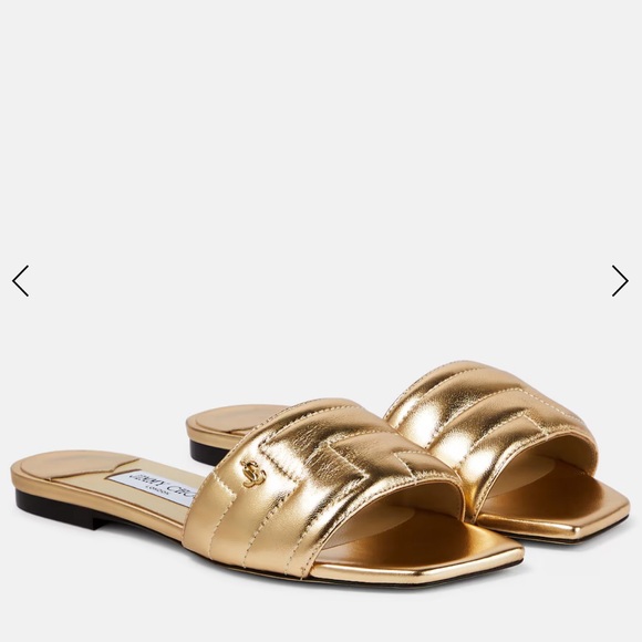 JIMMY CHOO
Themis metallic leather slides - Picture 1 of 12